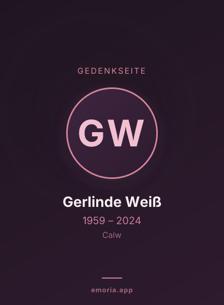 Gedenkportrait von Gerlinde Weiß