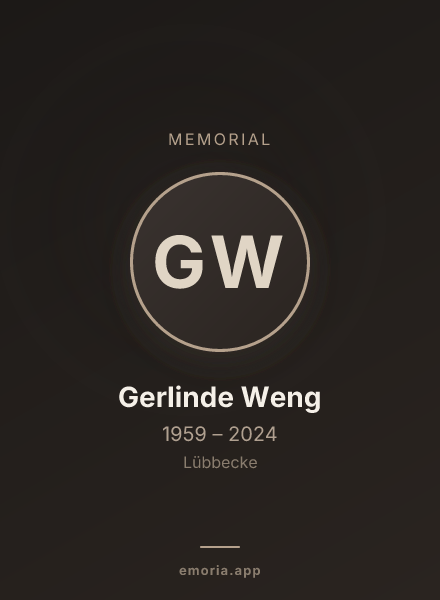 Memorial portrait of Gerlinde Weng