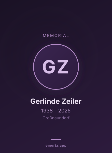 Memorial portrait of Gerlinde Zeiler