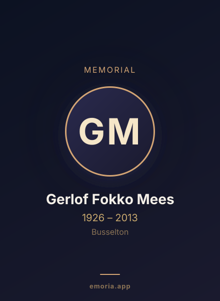 Memorial portrait of Gerlof Fokko Mees