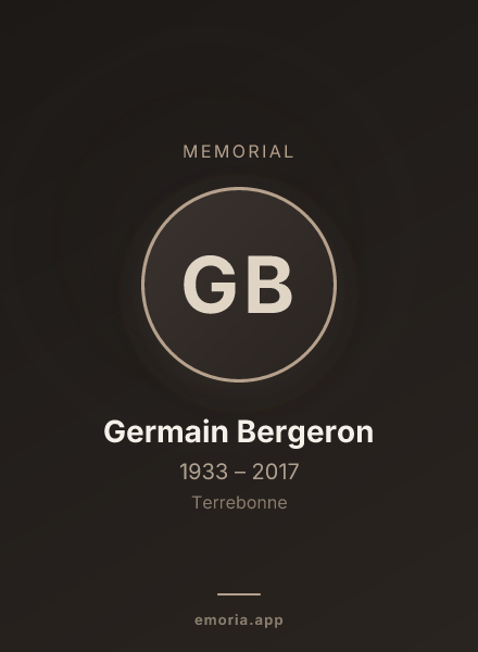 Memorial portrait of Germain Bergeron