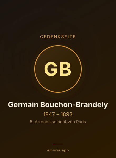 Gedenkportrait von Germain Bouchon-Brandely
