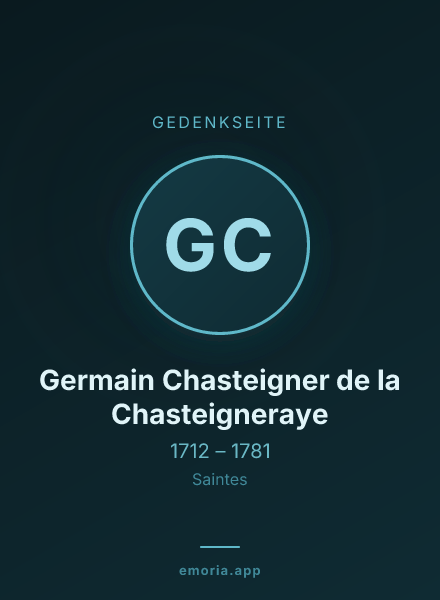 Gedenkportrait von Germain Chasteigner de la Chasteigneraye