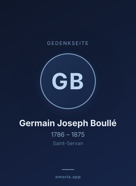Gedenkportrait von Germain Joseph Boullé