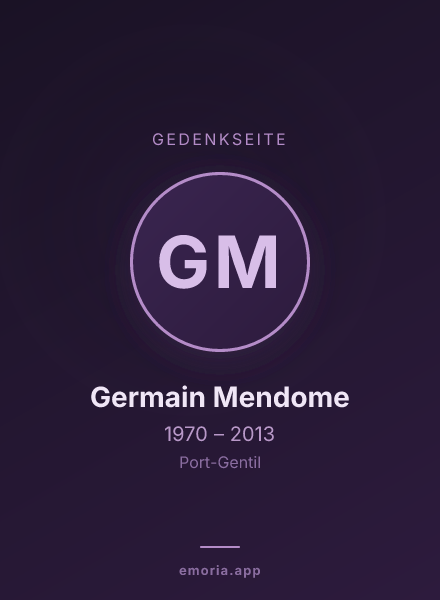 Gedenkportrait von Germain Mendome