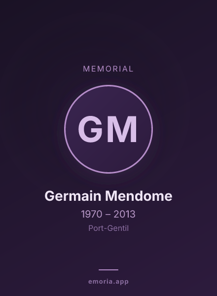 Memorial portrait of Germain Mendome
