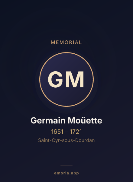 Memorial portrait of Germain Moüette