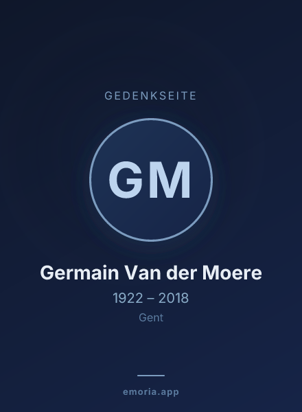 Gedenkportrait von Germain Van der Moere