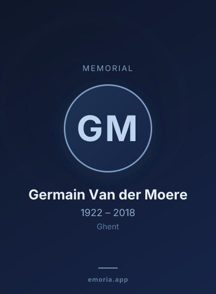 Memorial portrait of Germain Van der Moere