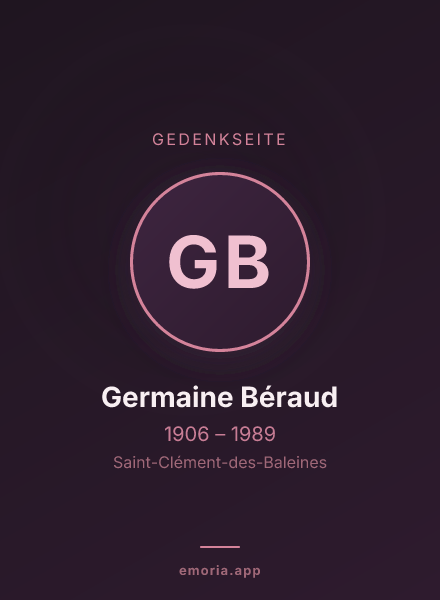 Gedenkportrait von Germaine Béraud