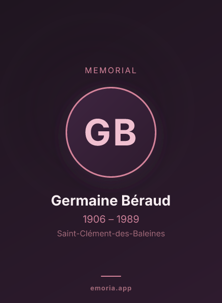 Memorial portrait of Germaine Béraud