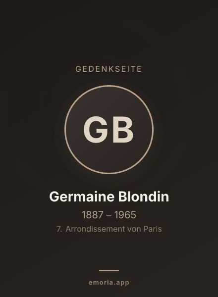 Gedenkportrait von Germaine Blondin