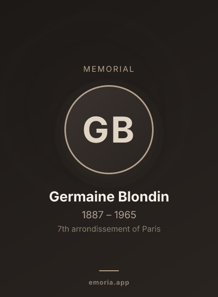 Memorial portrait of Germaine Blondin