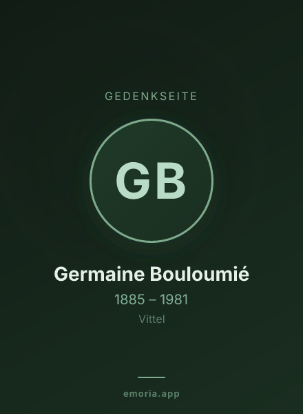 Gedenkportrait von Germaine Bouloumié