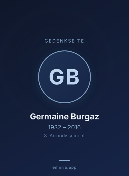 Gedenkportrait von Germaine Burgaz