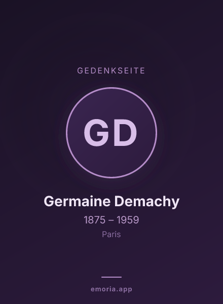 Gedenkportrait von Germaine Demachy