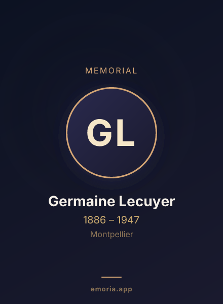 Memorial portrait of Germaine Lecuyer