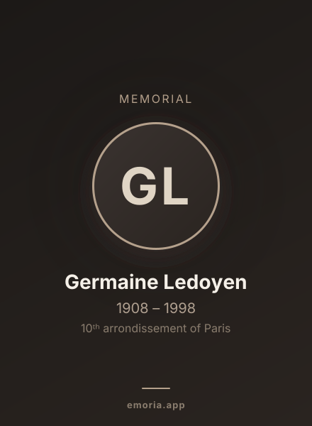 Memorial portrait of Germaine Ledoyen