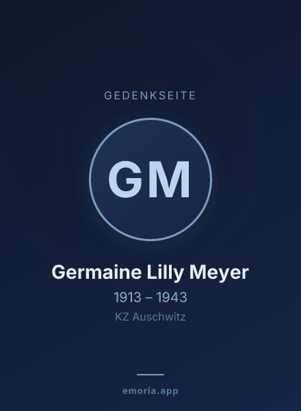 Gedenkportrait von Germaine Lilly Meyer