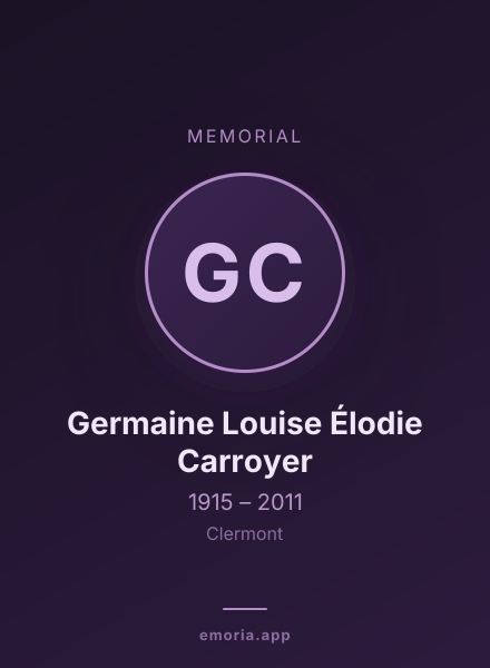 Memorial portrait of Germaine Louise Élodie Carroyer