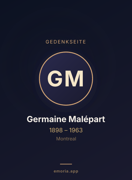 Gedenkportrait von Germaine Malépart