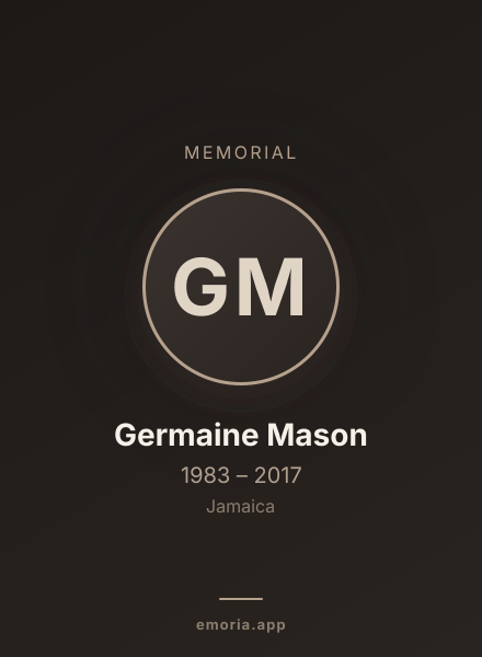 Memorial portrait of Germaine Mason