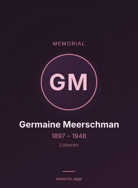 Memorial portrait of Germaine Meerschman