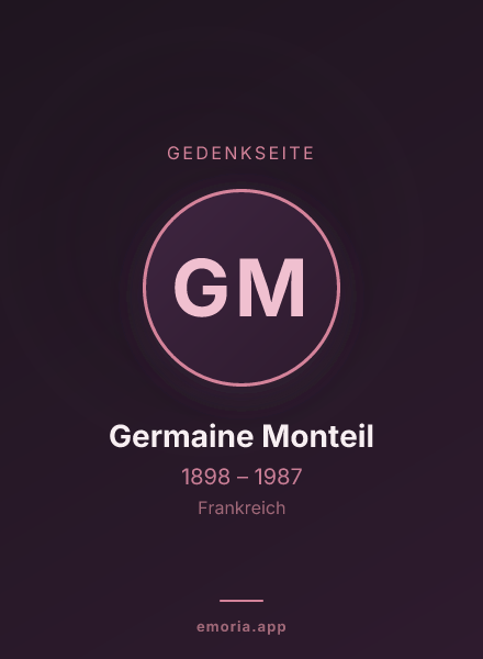 Gedenkportrait von Germaine Monteil