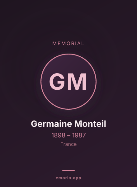 Memorial portrait of Germaine Monteil