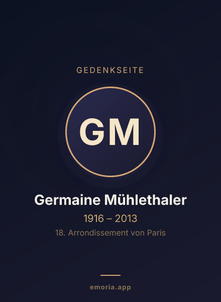Gedenkportrait von Germaine Mühlethaler