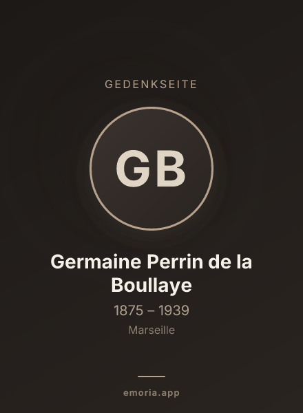 Gedenkportrait von Germaine Perrin de la Boullaye