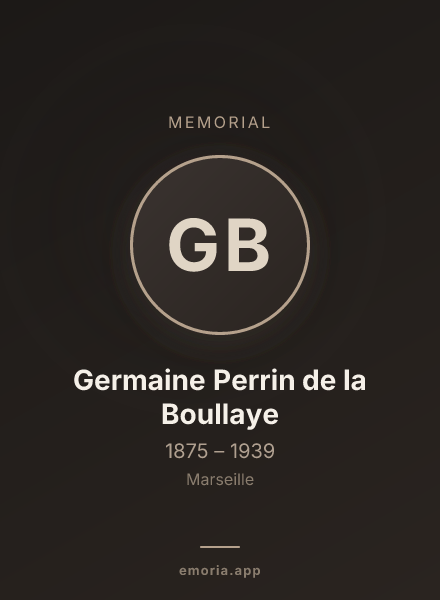 Memorial portrait of Germaine Perrin de la Boullaye
