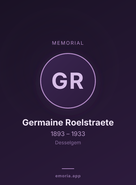 Memorial portrait of Germaine Roelstraete