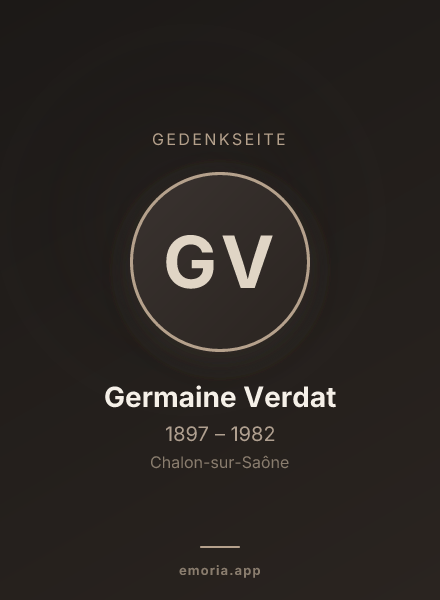 Gedenkportrait von Germaine Verdat