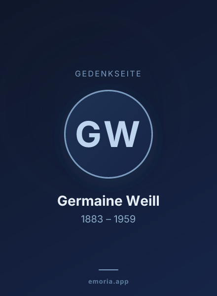 Gedenkportrait von Germaine Weill