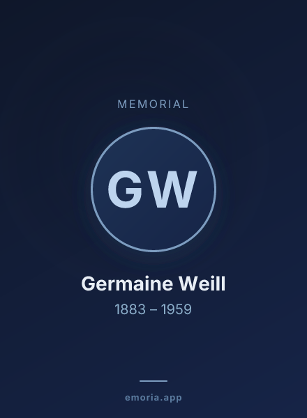 Memorial portrait of Germaine Weill