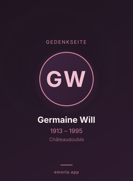 Gedenkportrait von Germaine Will