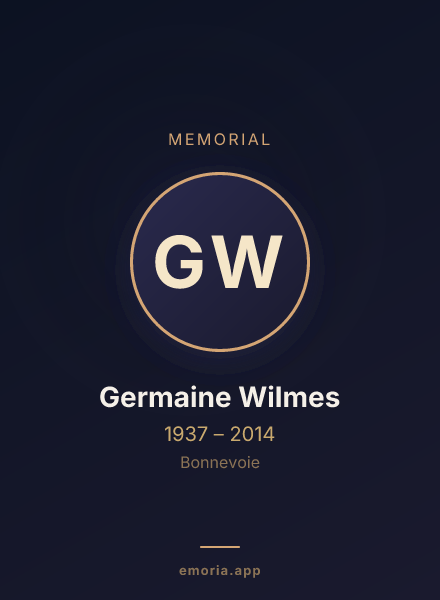 Memorial portrait of Germaine Wilmes