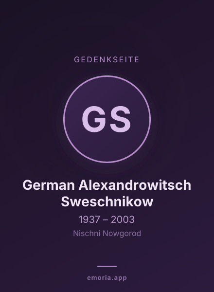 Gedenkportrait von German Alexandrowitsch Sweschnikow
