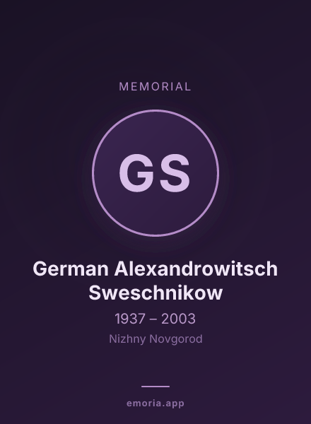 Memorial portrait of German Alexandrowitsch Sweschnikow