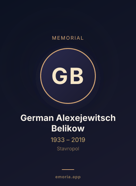 Memorial portrait of German Alexejewitsch Belikow