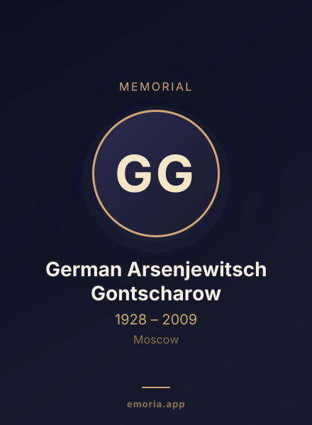 Memorial portrait of German Arsenjewitsch Gontscharow