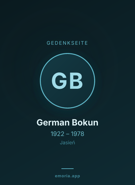 Gedenkportrait von German Bokun