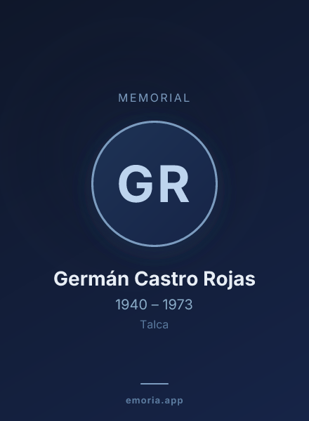 Memorial portrait of Germán Castro Rojas