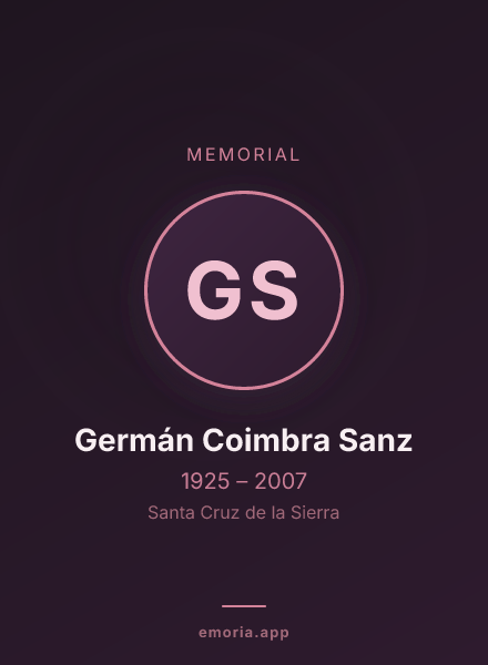 Memorial portrait of Germán Coimbra Sanz