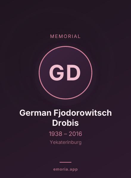 Memorial portrait of German Fjodorowitsch Drobis