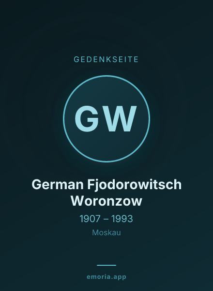 Gedenkportrait von German Fjodorowitsch Woronzow