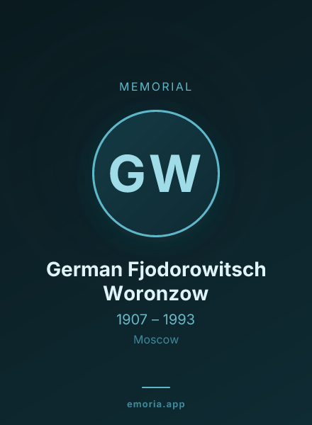 Memorial portrait of German Fjodorowitsch Woronzow