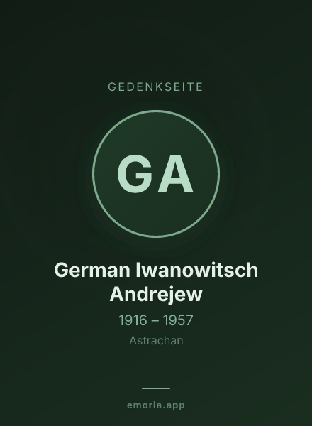 Gedenkportrait von German Iwanowitsch Andrejew