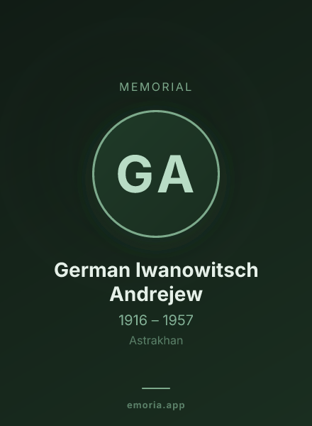 Memorial portrait of German Iwanowitsch Andrejew